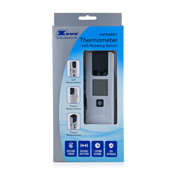 Infrared non-touch thermometer with rotating sensor packaging